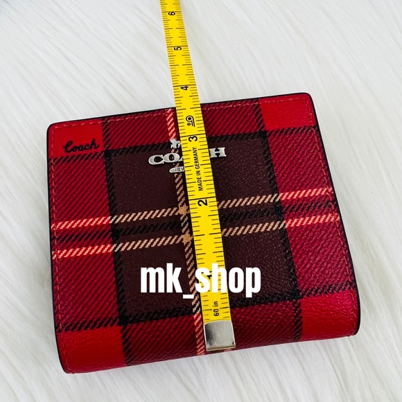 COACH Tartar Plaid Print Snap Wallet - Picture 13 of 16
